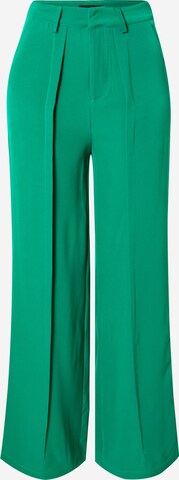 Misspap - Pierna ancha Pantalón de pinzas en verde: frente