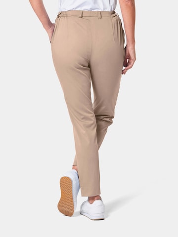 Goldner Regular Pleated Pants 'Anna' in Beige