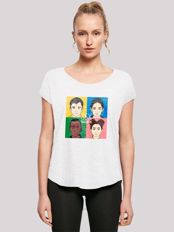 F4NT4STIC Shirt 'Sex Education Blur Cover Netflix TV Series' in White: front