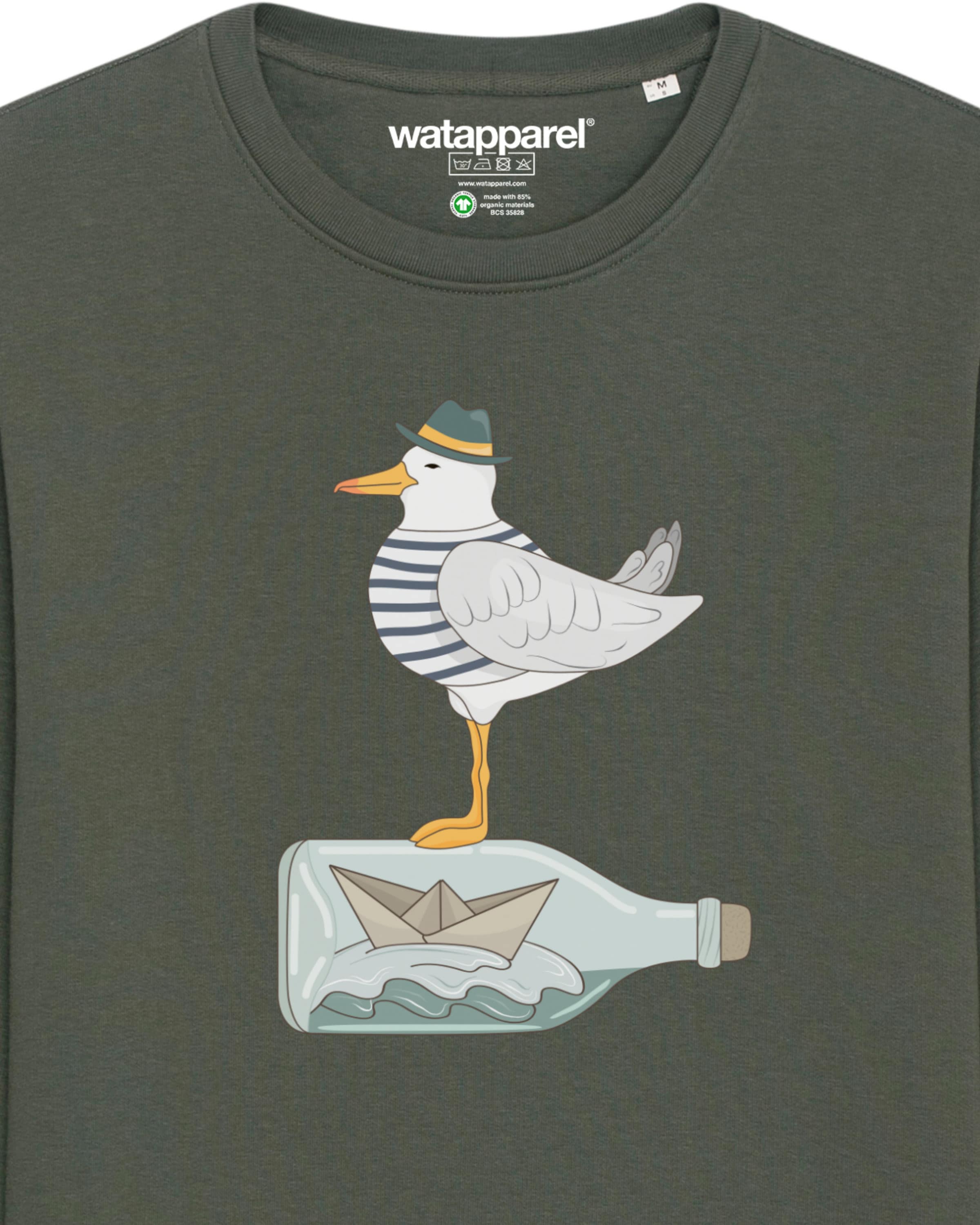 Sweat-shirt ' Möwe mit Hut ' Watapparel en vert