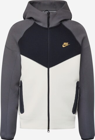 Veste de survêtement 'TCH FLEECE' Nike Sportswear en gris : devant