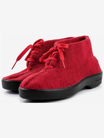 Arcopedico Lace-Up Ankle Boots in Red