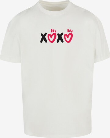 Maglietta 'Valentines Day - Xoxo' di Merchcode in bianco: frontale