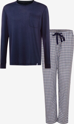 Pyjama long 'Schwarze Rose' SEIDENSTICKER en bleu : devant