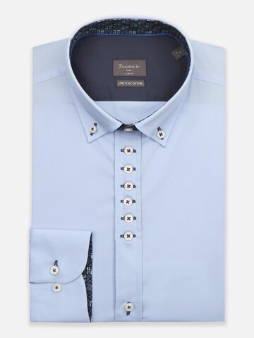 Camicia 'Donatello Iconic Poplin Stretch Man Shirt Red' di 7Camicie in blu: frontale