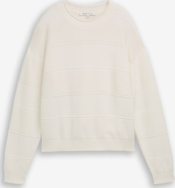 TOM TAILOR DENIM Sweater in White: front