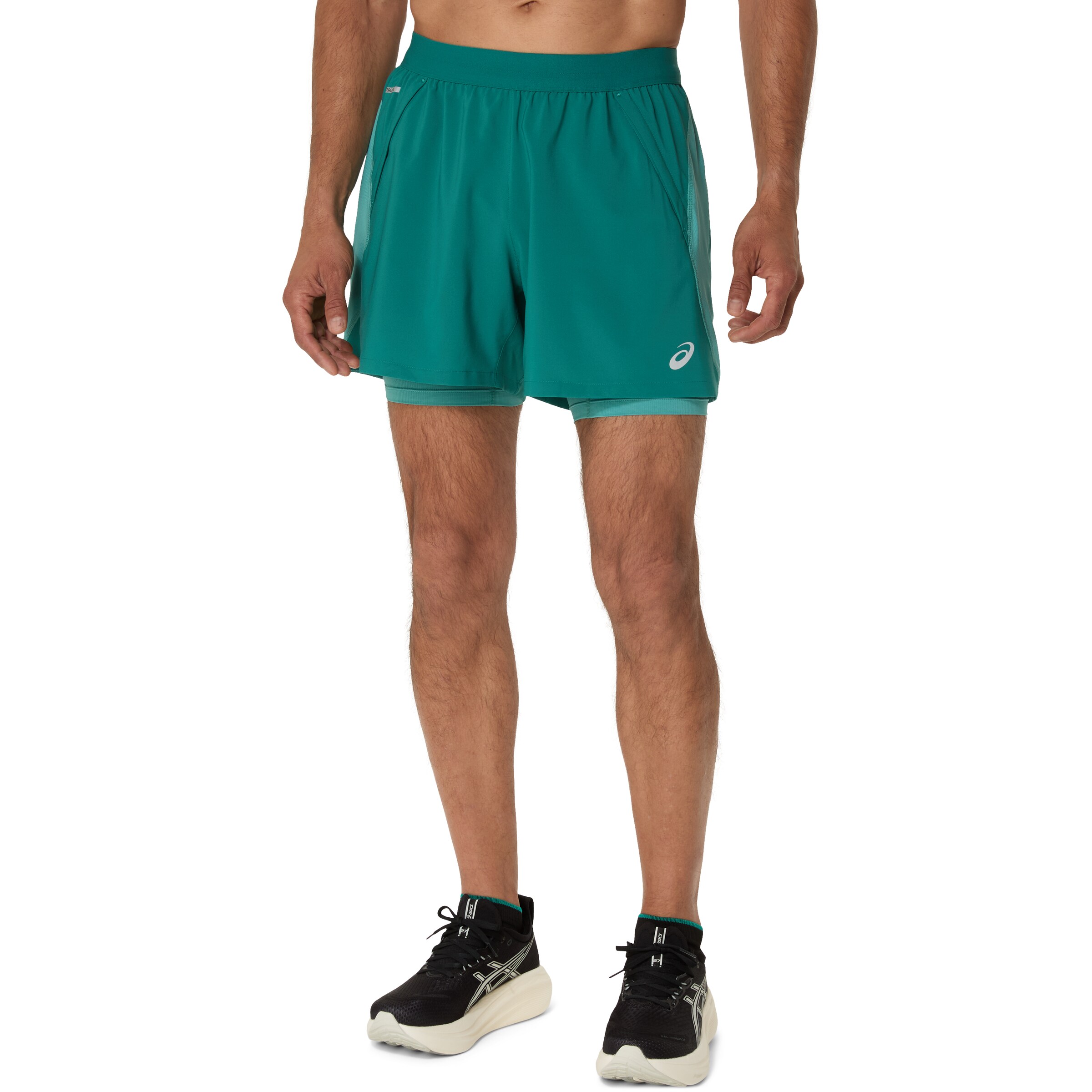 ASICS Regular Workout Pants in Green: front