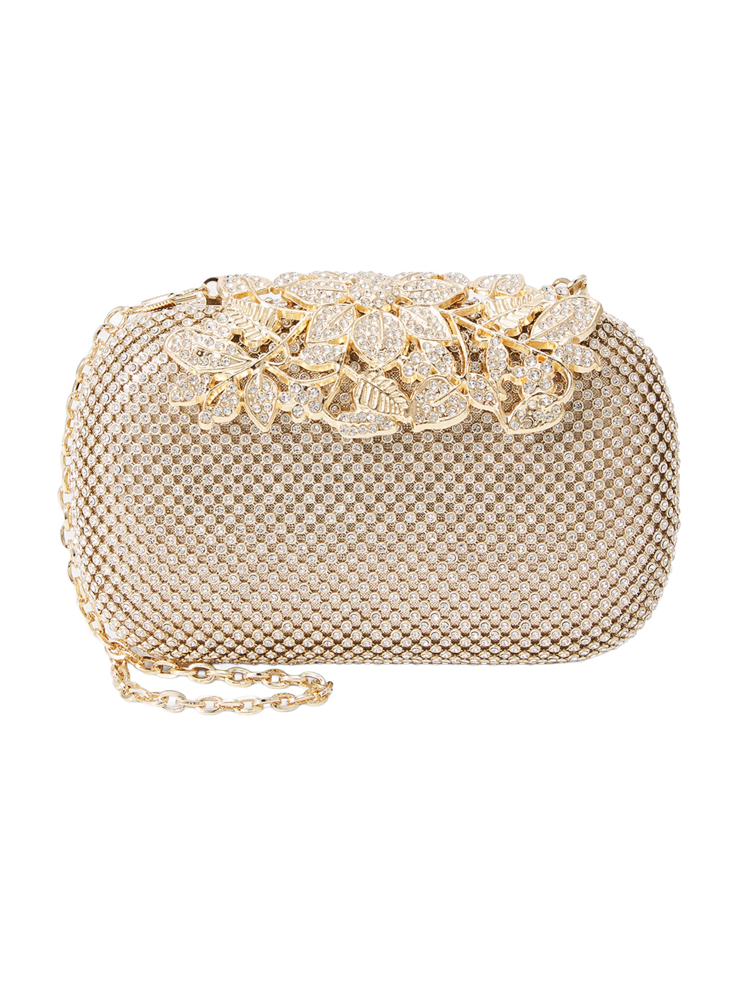 mascara Clutch in Gold: front