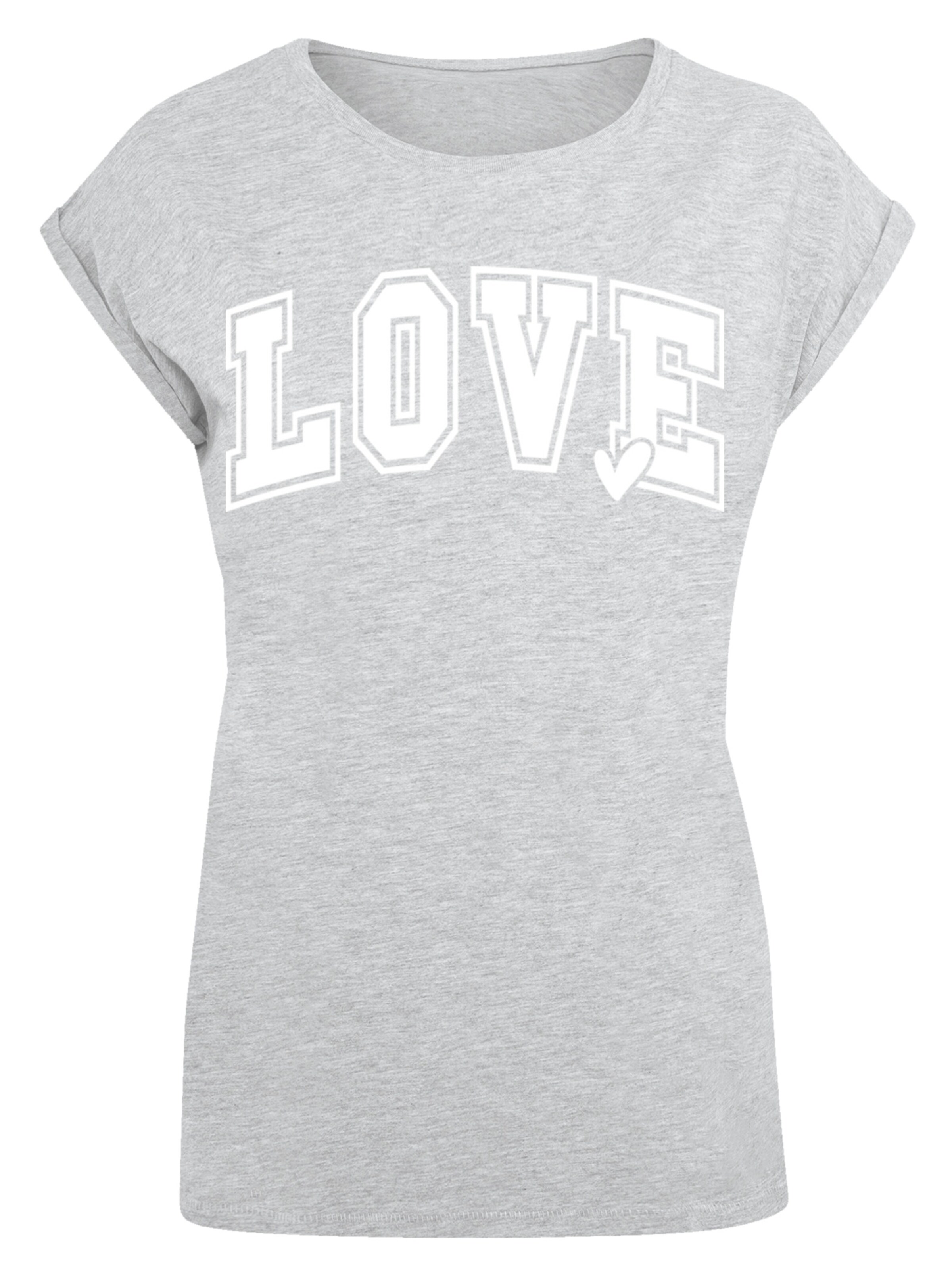T-shirt 'Love University Valentinstag Herz' F4NT4STIC en gris : devant