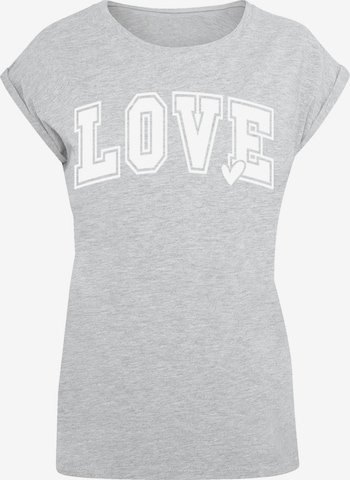 T-shirt 'Love University Valentinstag Herz' F4NT4STIC en gris : devant