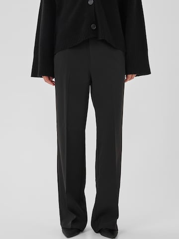 My Essential Wardrobe Loosefit Bukser med fals i sort: forside