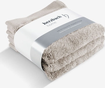Herzbach home Seiftücher Pura im 3er Set, feingemusterte Bordüre, Flächengewicht 550 gsm in Beige: Vorderseite