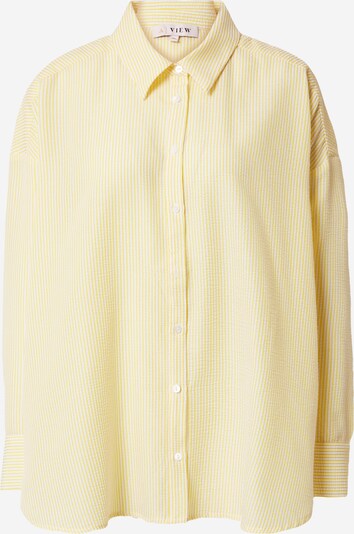 A-VIEW Bluse 'Sonja' i gul / hvid, Produktvisning