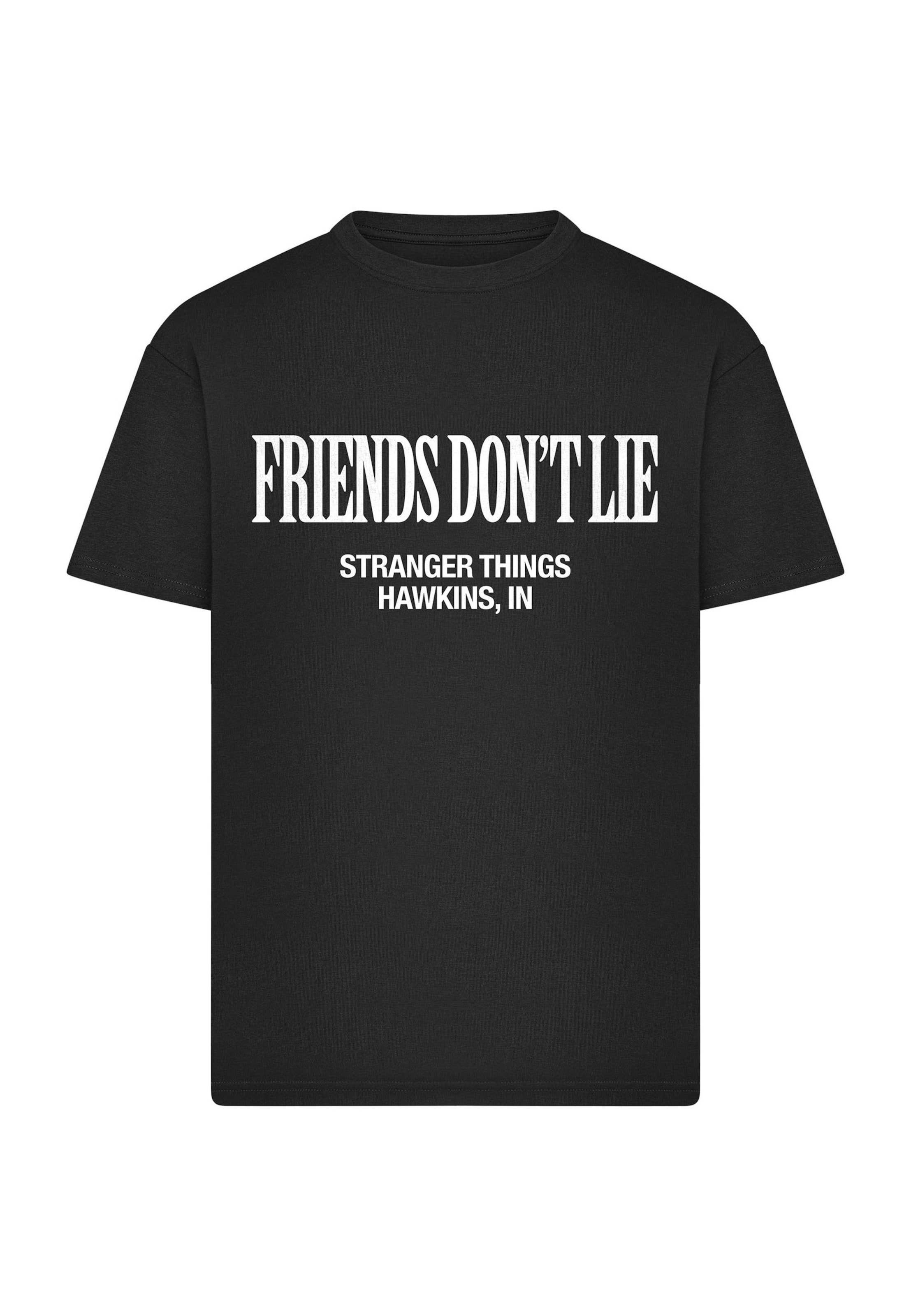 Merchcode Shirt 'Stranger Things Friends Don’t Lie' in Black: front