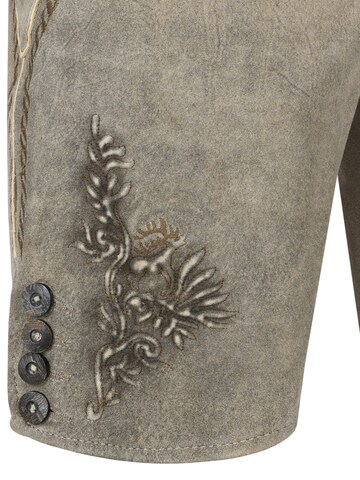 Trachtenhof Nübler Regular Traditional Pants 'Lederhose kurz Flavi' in Brown