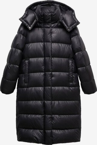 MANGO Zimní kabát – černá: přední strana