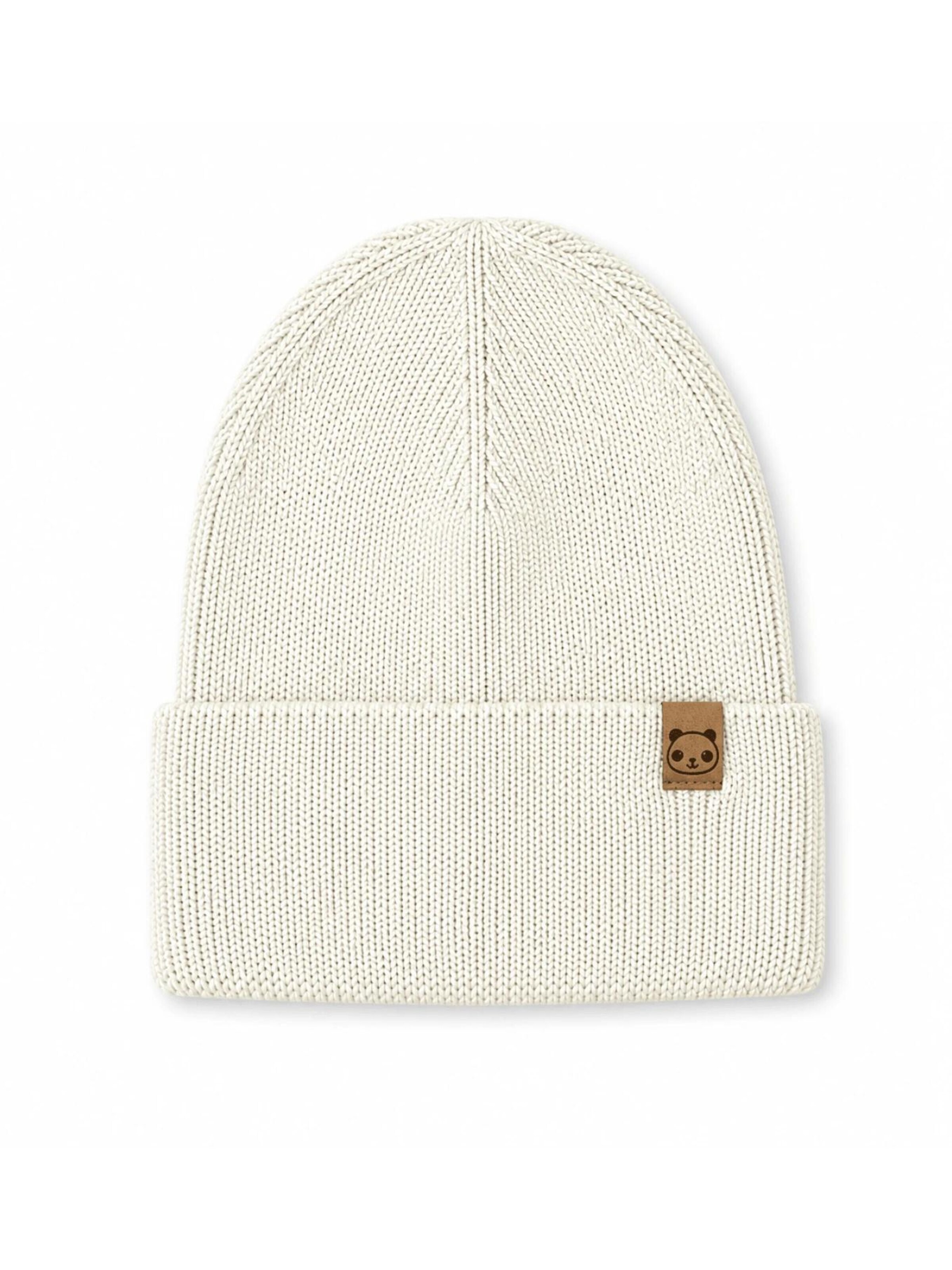 BergBiber Beanie 'Mütze - 100% Bambus (mitwachsend) (Kopie)' in Beige: front