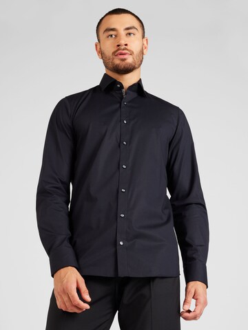 OLYMP Slim fit Zakelijk overhemd 'Level 5' in Zwart: voorkant