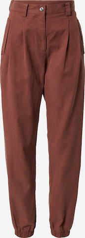 Guido Maria Kretschmer Women Pleat-Front Pants 'Nicola' in Brown: front