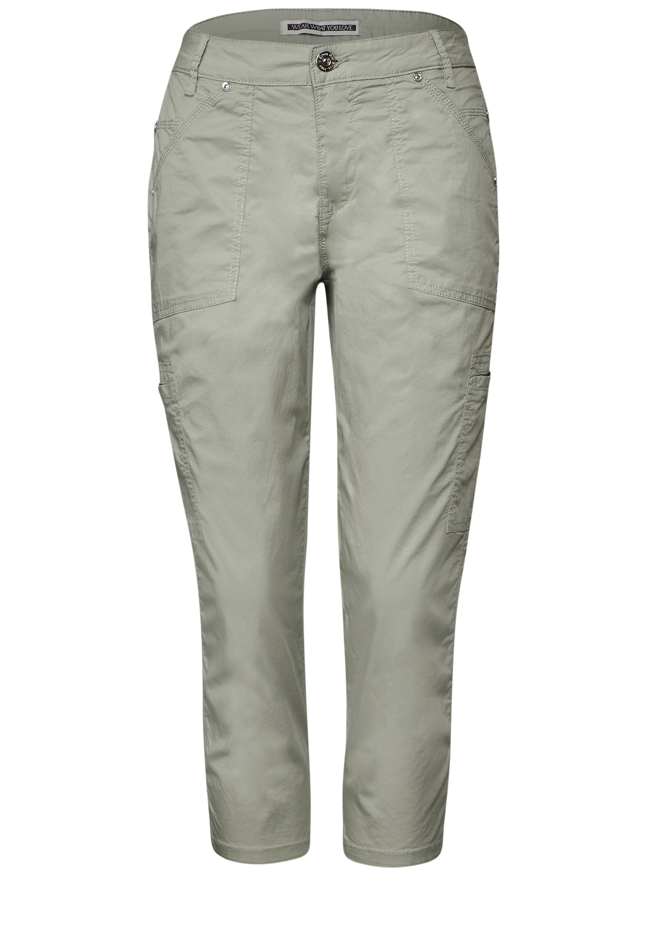 STREET ONE Slim fit Trousers 'Yulius' in Green: front