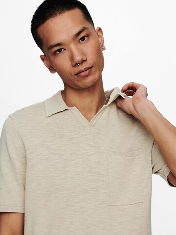 Only & Sons Shirt 'Ace' in Beige