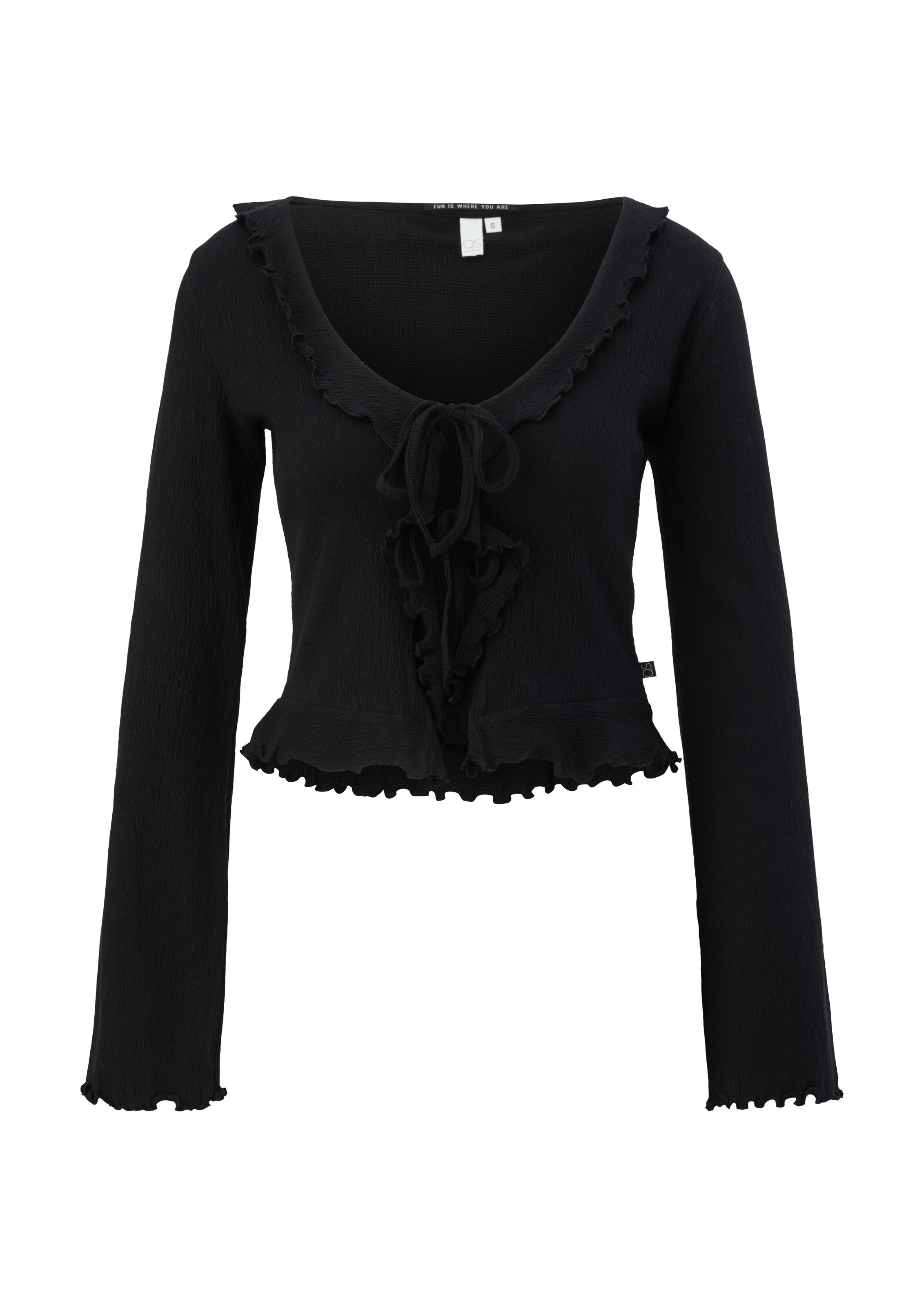 QS Knit cardigan in Black: front