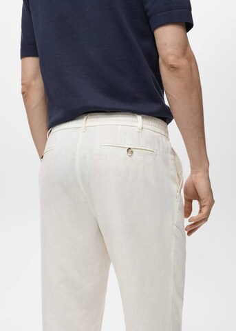 MANGO MAN Regular Pleat-Front Pants 'Romelino' in White