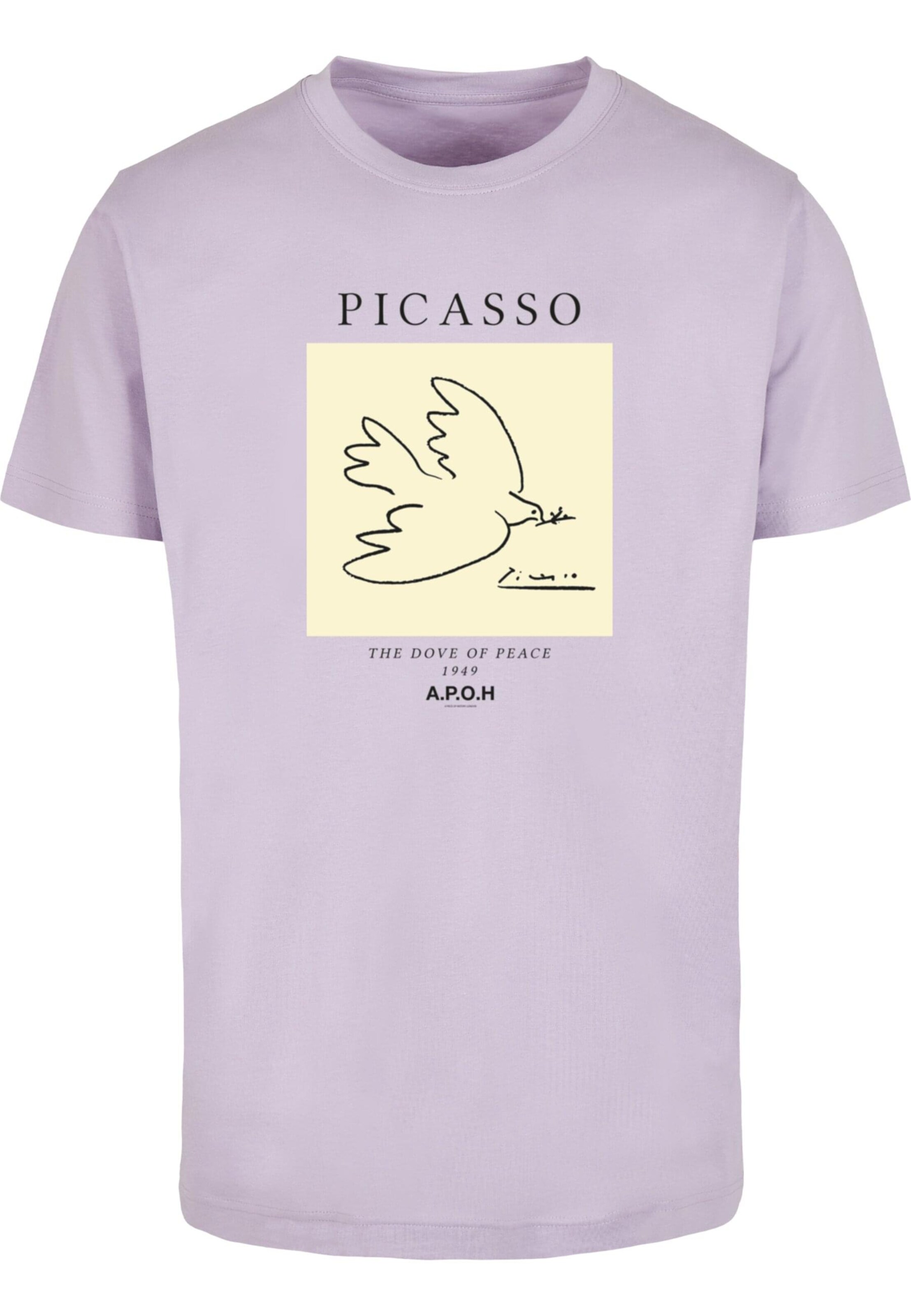 Merchcode T-Shirt 'Apoh - Picasso Dove' in Lila: Vorderseite