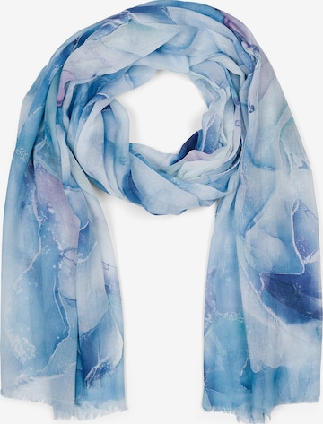 styleBREAKER Schal 'Leichter Schal mit Marmor Muster' in Blau: Vorderseite