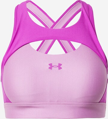 Bustino Reggiseno sportivo di UNDER ARMOUR in lilla: frontale