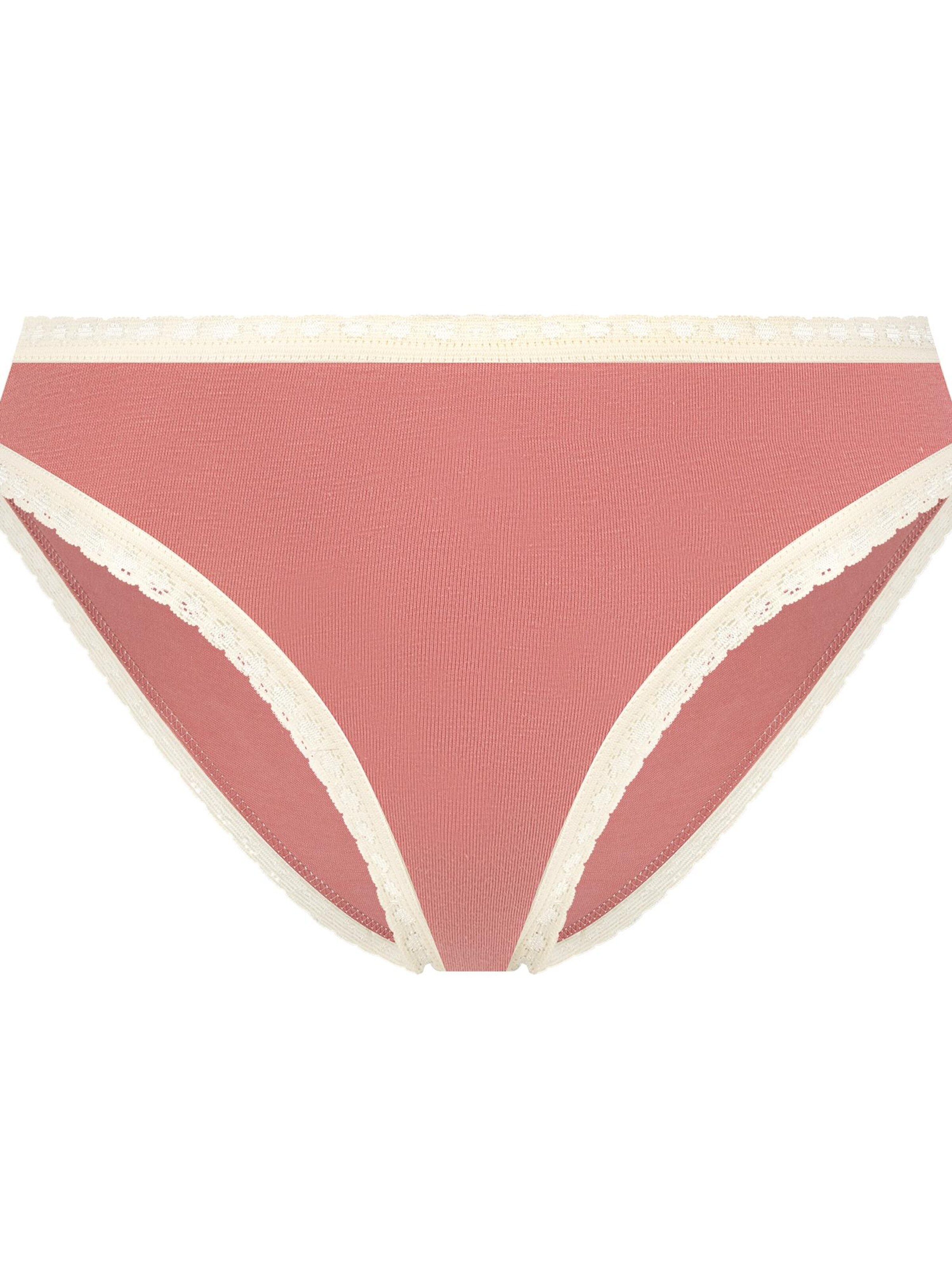 Albero Natur Slip 'Damen Bio Baumwoll Slip mit Spitze'‌‌‌‌‌ in Pink: Vorderseite