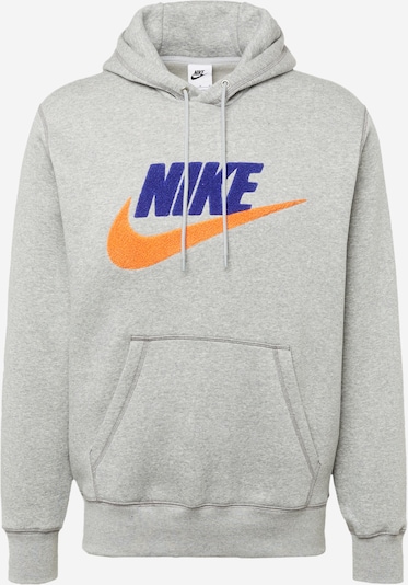 Felpa 'CLUB' Nike Sportswear di colore indaco / grigio sfumato / arancione, Visualizzazione prodotti