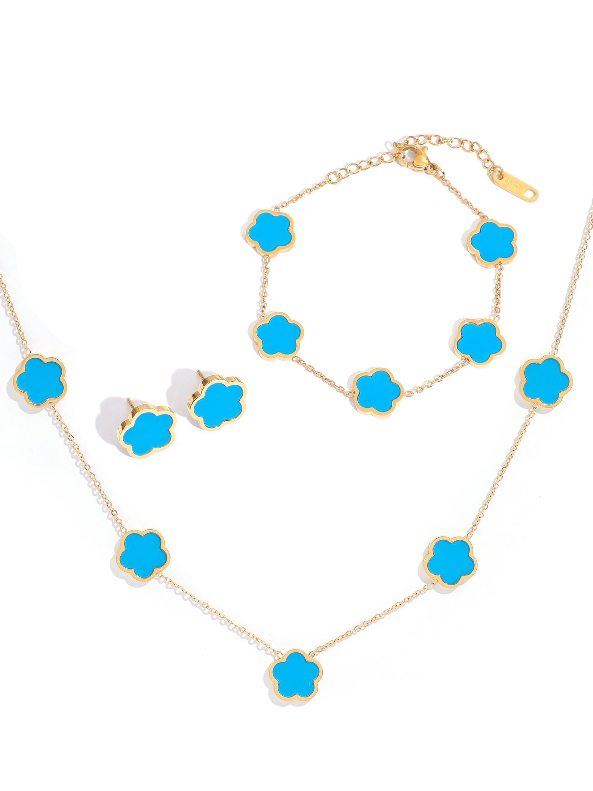 NTHIRTYTHREE Jewelry Set in Blue: front