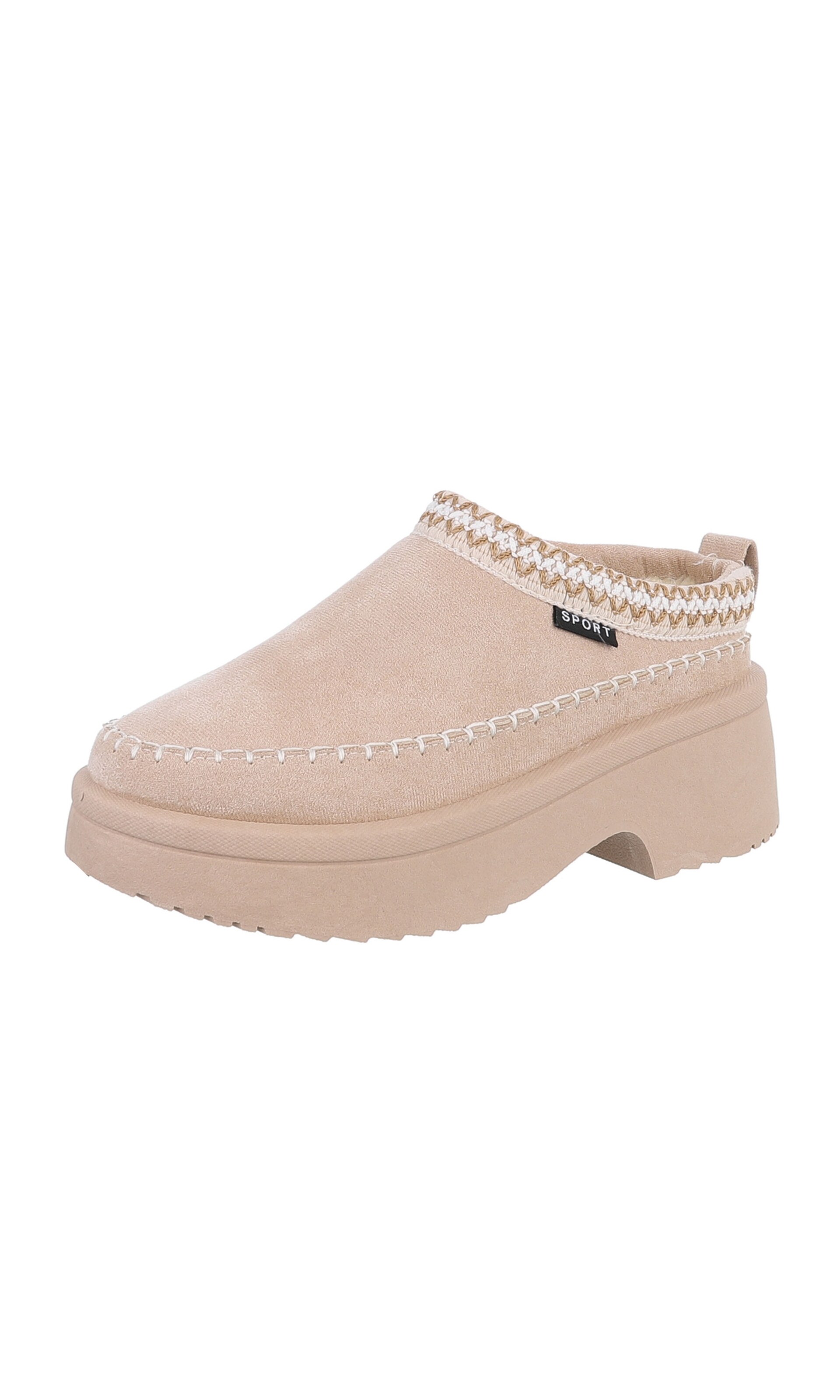 Ital-Design Clogs in Beige: Vorderseite