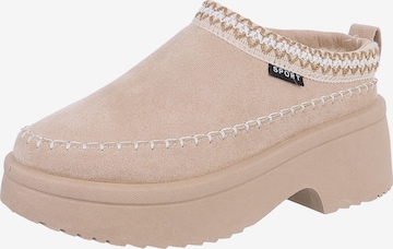 Ital-Design Clogs in Beige: Vorderseite