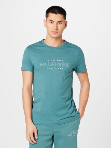 T-Shirt TOMMY HILFIGER en vert : devant