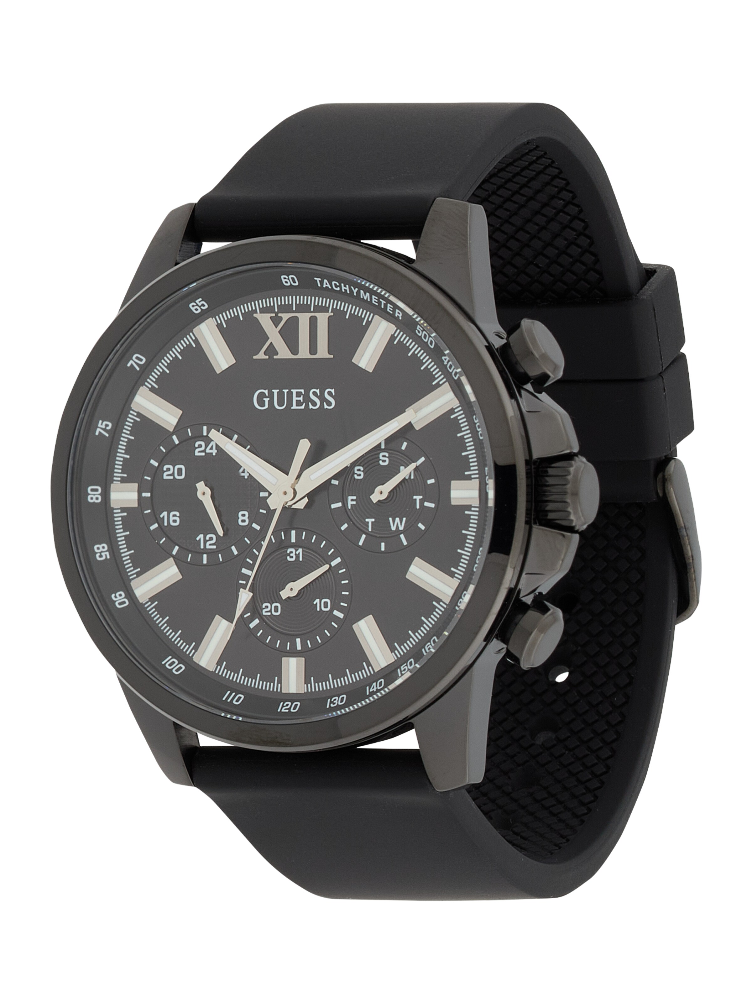 Orologio analogico 'Walker' di GUESS in nero: frontale
