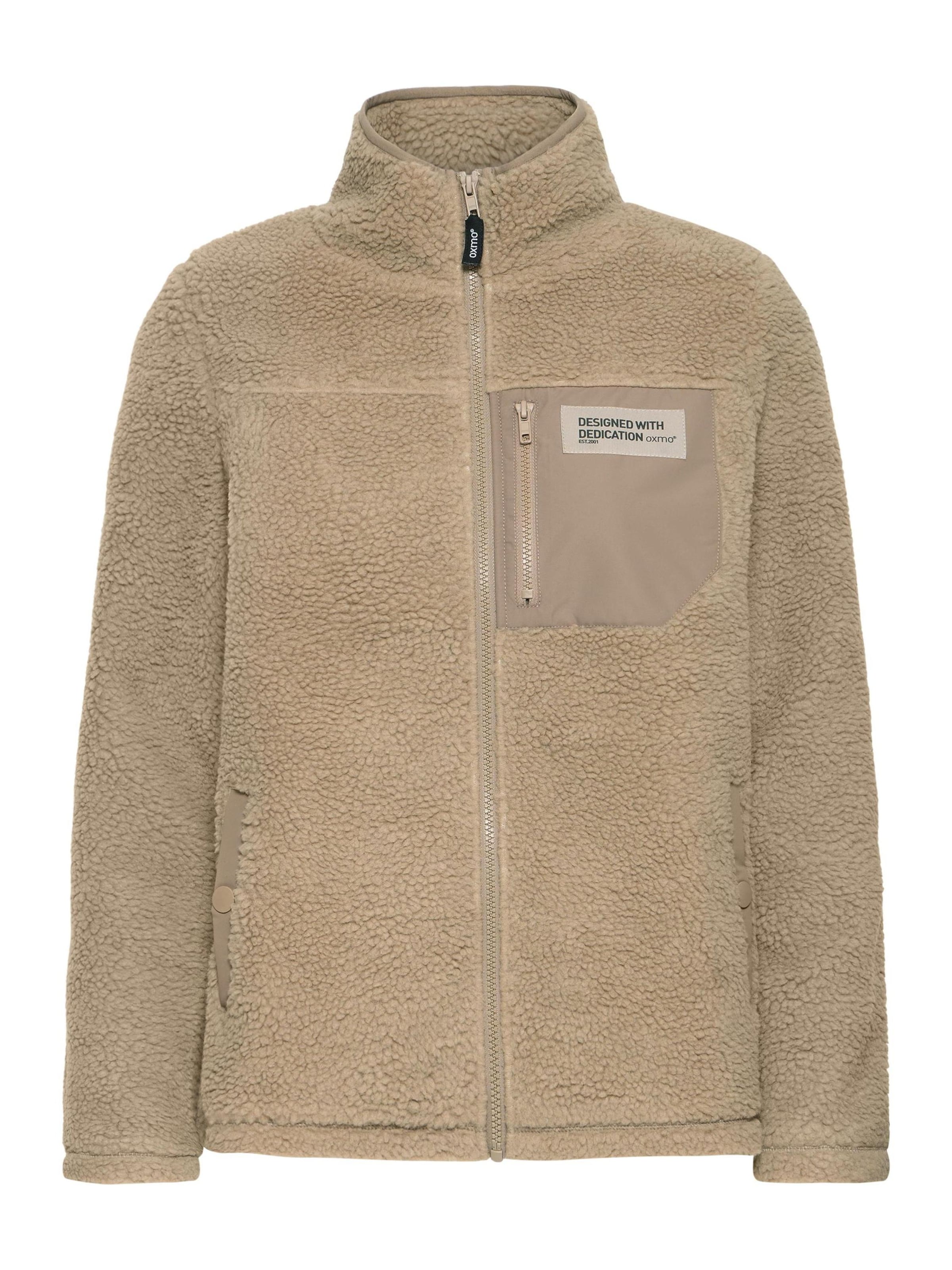 Oxmo Plüschjacke 'Abby' in Beige: Vorderseite