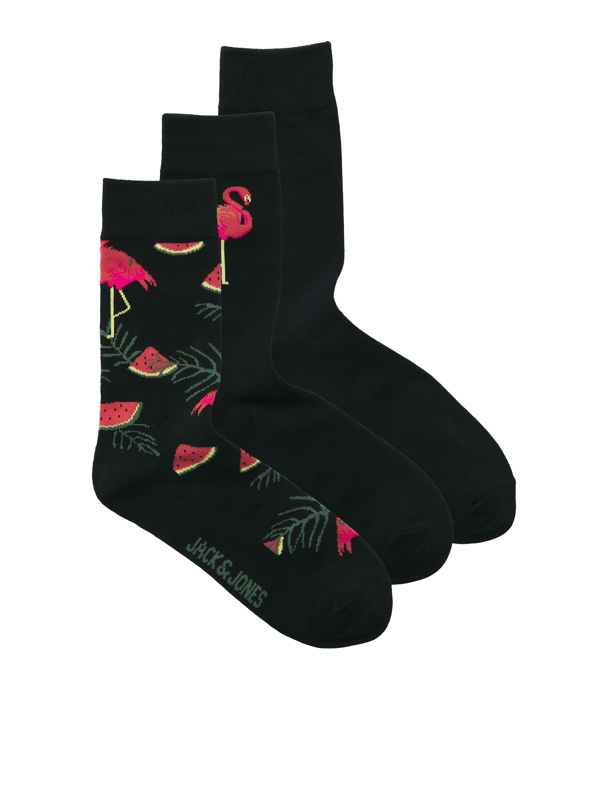 JACK & JONES Socks 'JACFLAMINGO' in Black: front