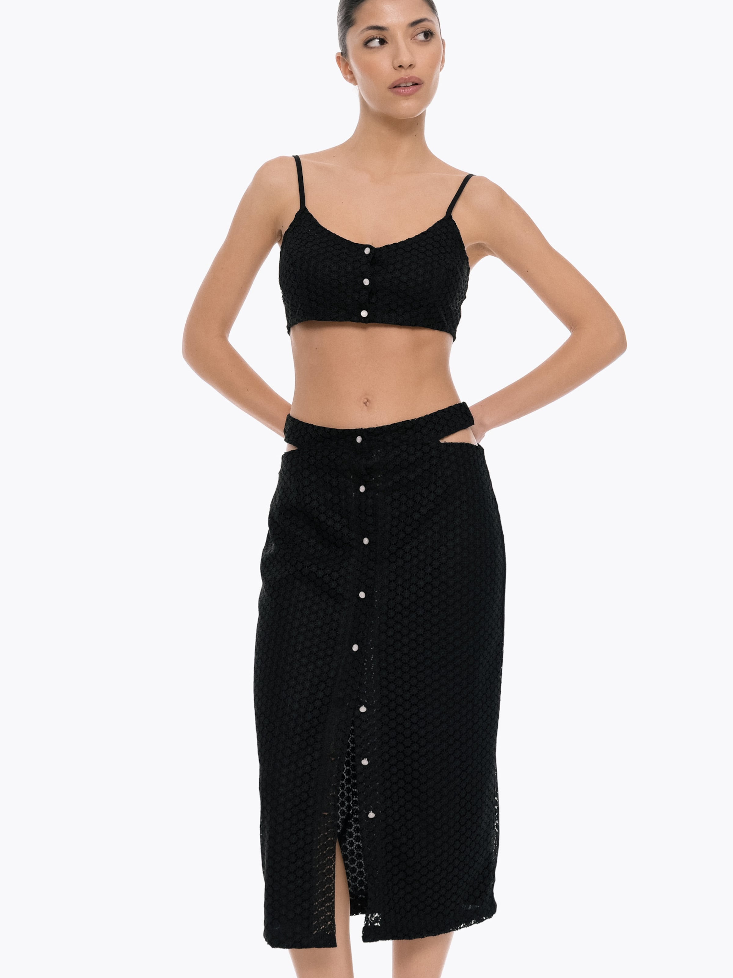 4TAILORS - Saia em preto: frente