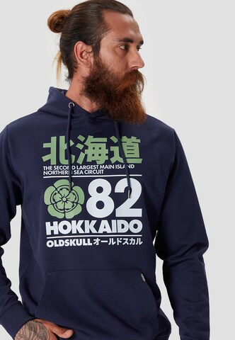 Oldskull Sweatshirt 'Retro Japan Island' in Blauw