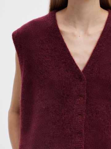 SELECTED - Chaleco de punto en rojo