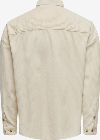 Only & Sons Comfort Fit Skjorta 'LEDGER' i beige