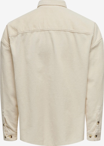 Only & Sons Comfort Fit Skjorte 'LEDGER' i beige