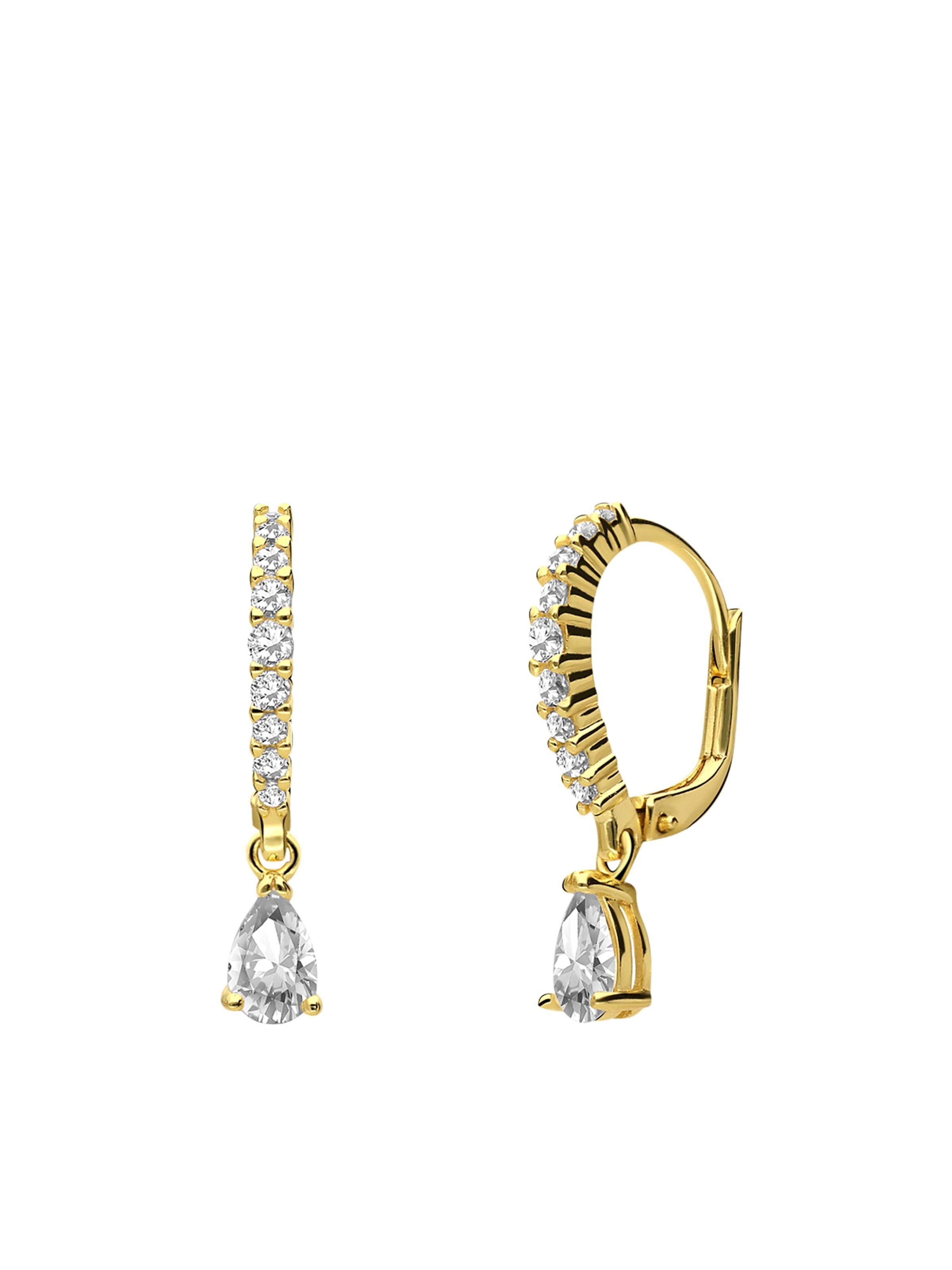 Boucles d'oreilles Lucardi en or : devant