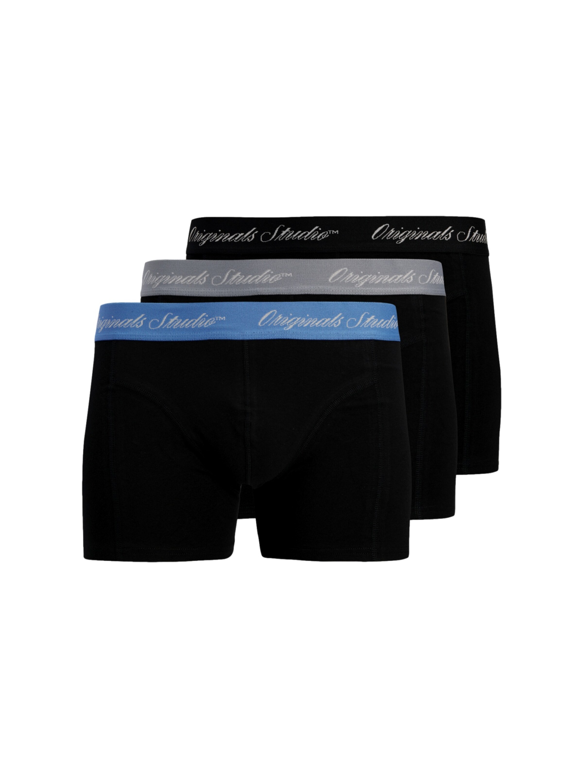 JACK & JONES Boxershorts 'Norrebro' in L in blau / grau / schwarzmeliert / weiß, Produktansicht