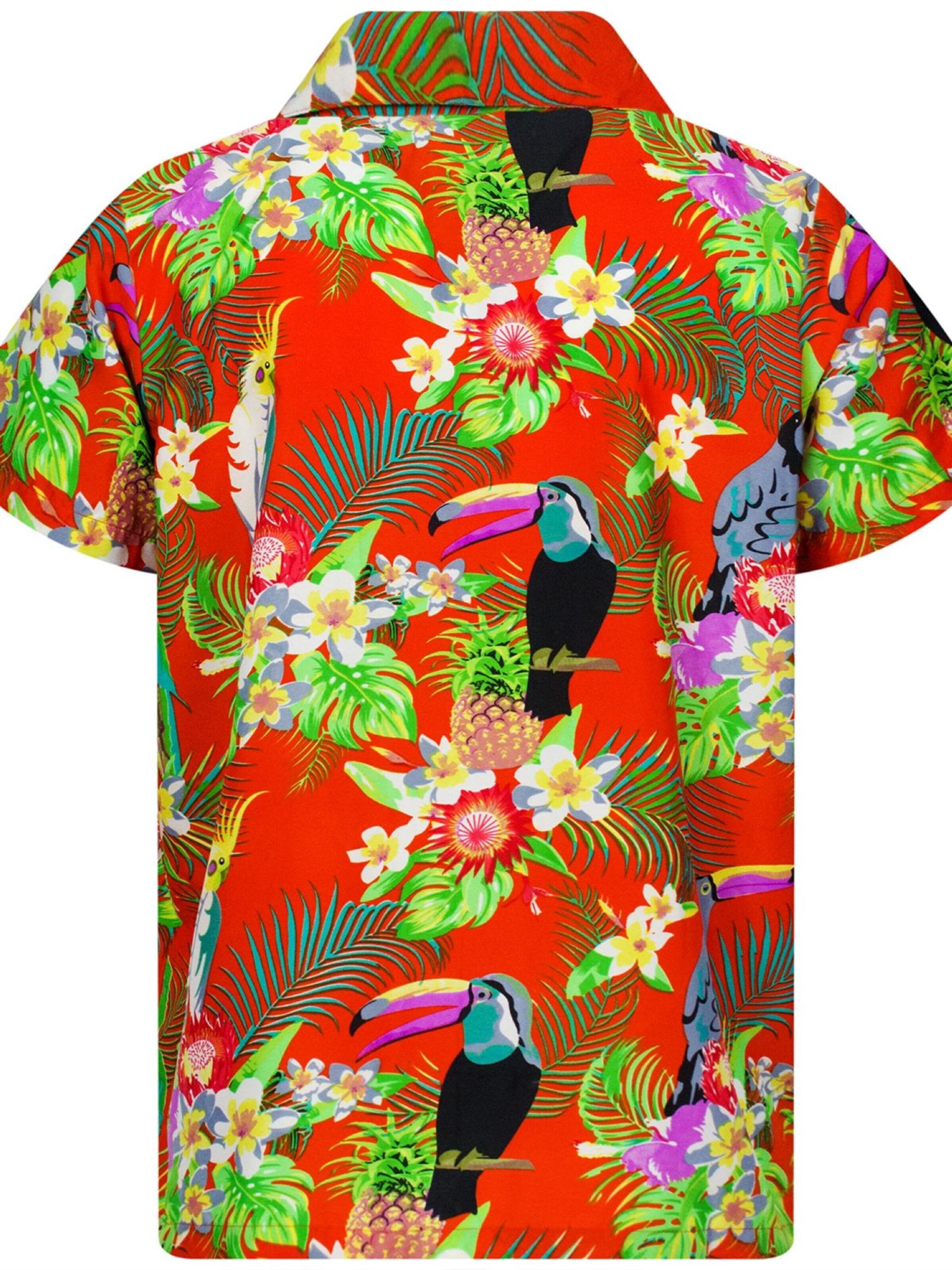 King Kameha Shirt 'Parrot Cockatoo'‌‌‌‌‌‌‌‌‌‌ in Orange