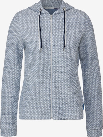 CECIL Zip-Up Hoodie 'Bouclé' in Blue: front