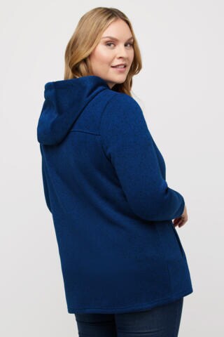 Ulla Popken Zip-Up Hoodie in Blue