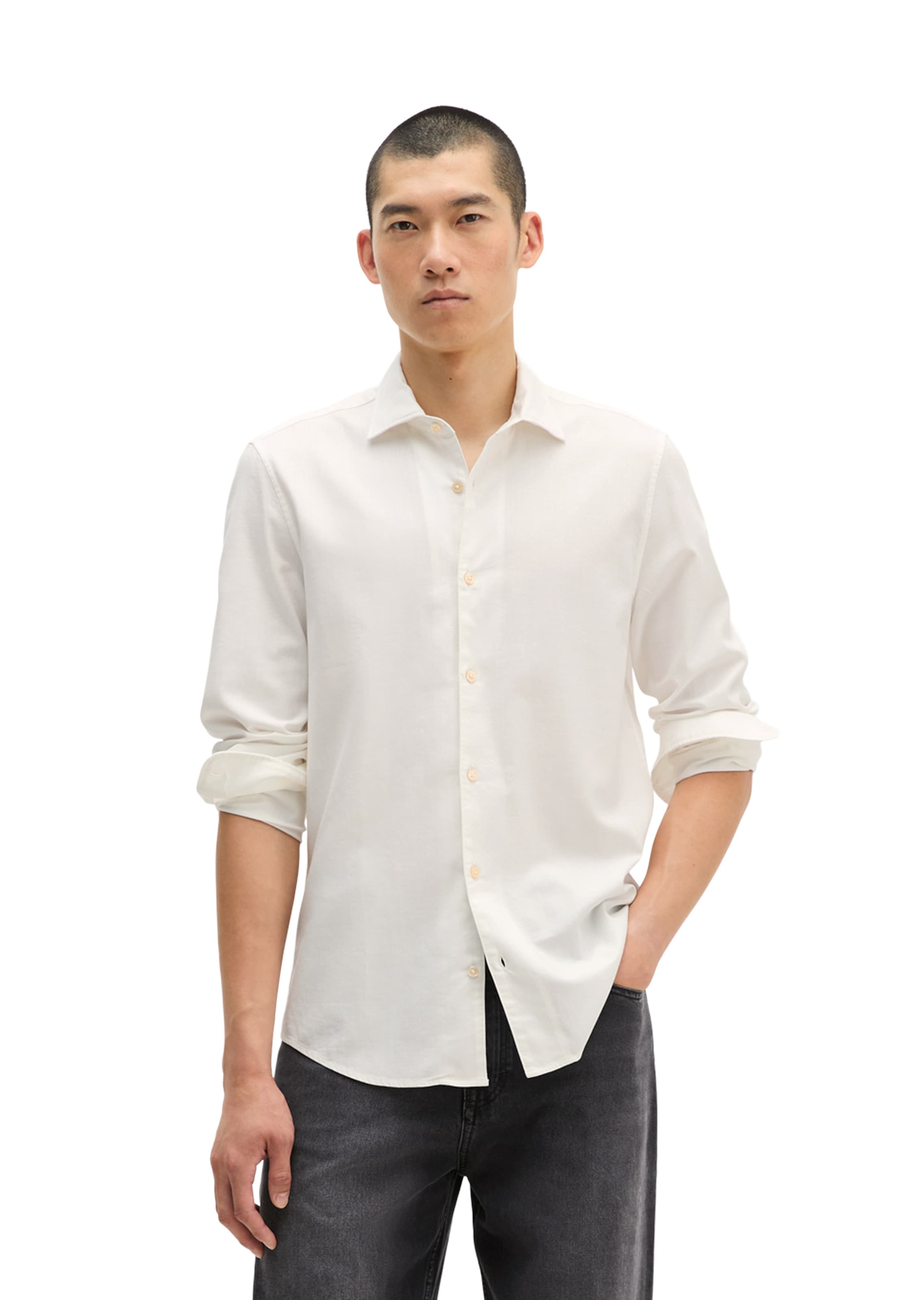 Coupe regular Chemise Marc O'Polo en blanc : devant